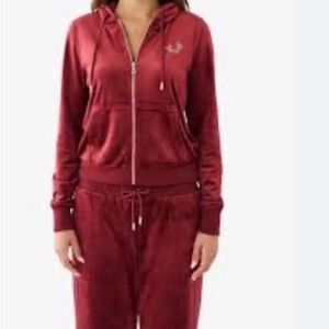 True Religion Burgundy True Religion Hoodie & Pants Matching Set – Sold Together